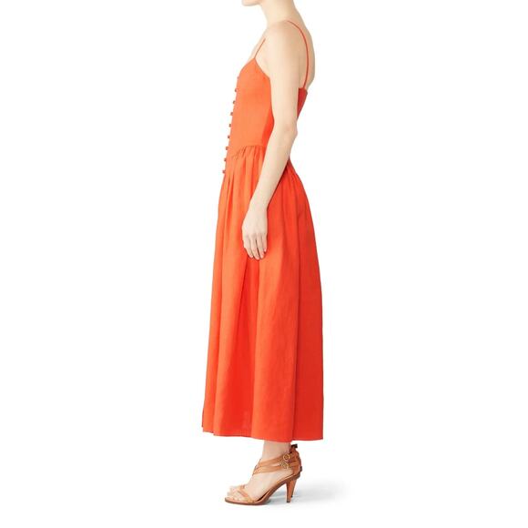 Mara Hoffman Coral Linen Mischa Maxi Dress 12 - Picture 4 of 13